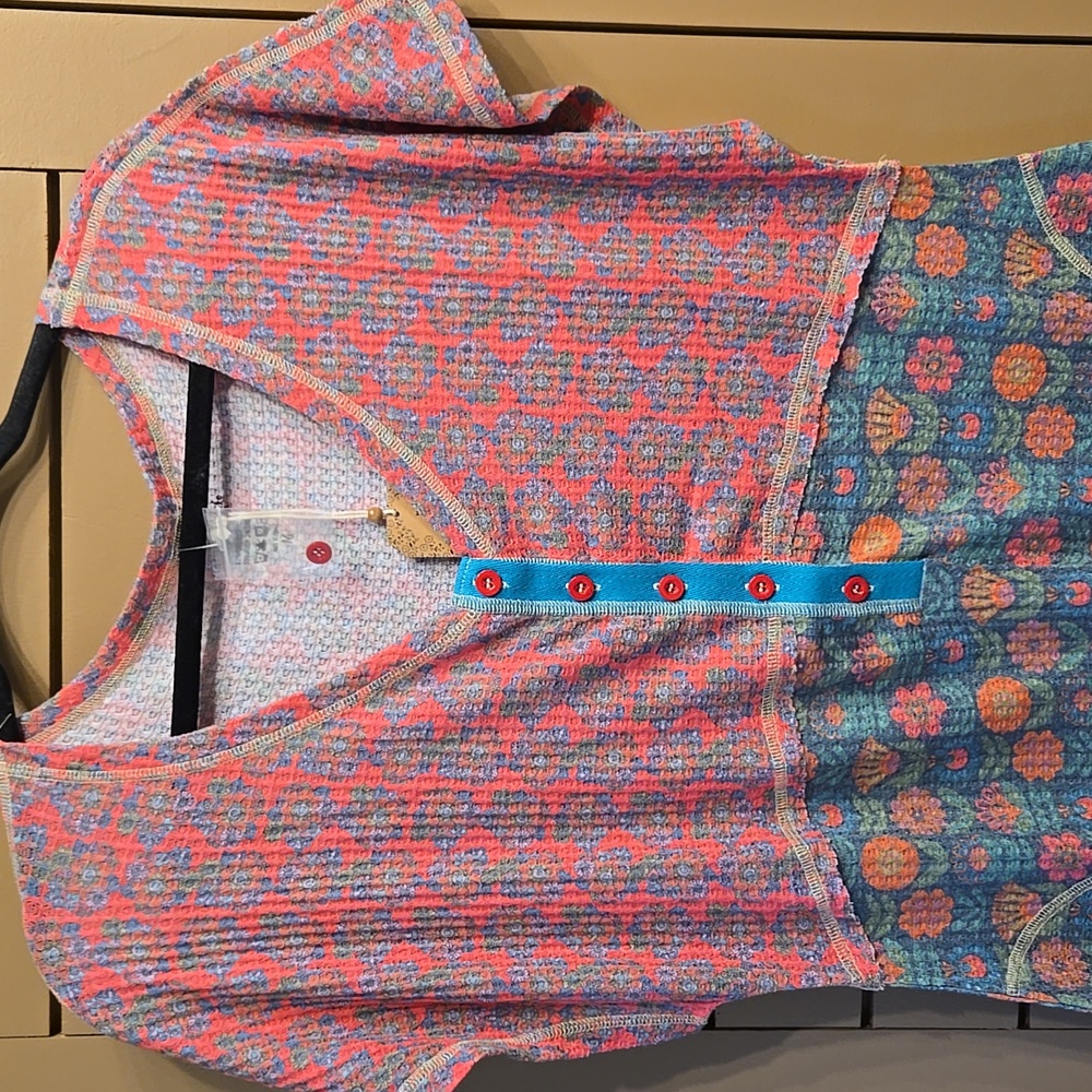 Natural Life Mix & Match Thermal Boho Jumpsuit Pink And Green Floral Size Medium - Picture 4 of 8